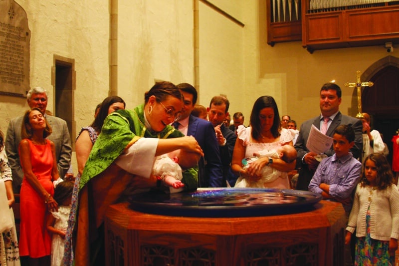 Baby baptism ceremony at St. Stephen's Church in Richmond, Virginia