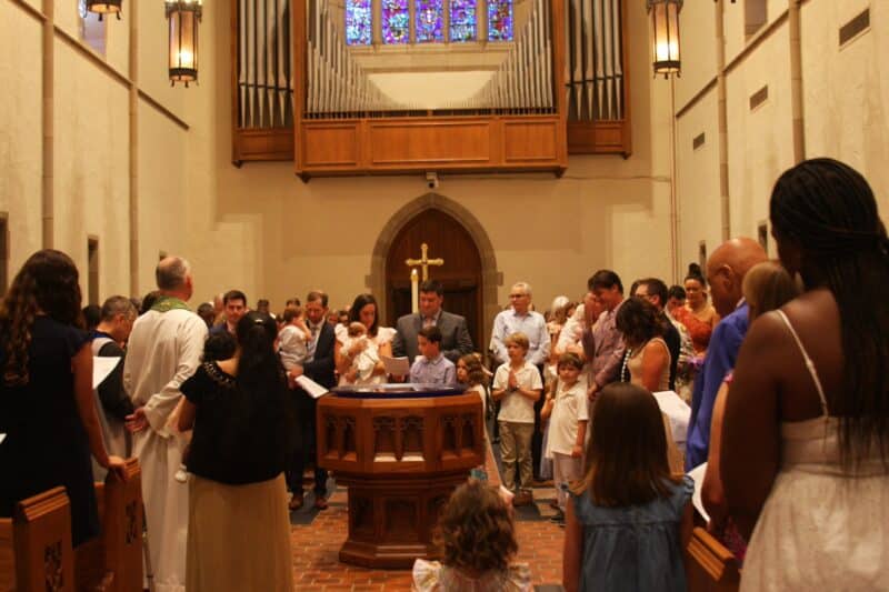 Baptism ceremony at St. Stephen's Church in Richmond, Virginia