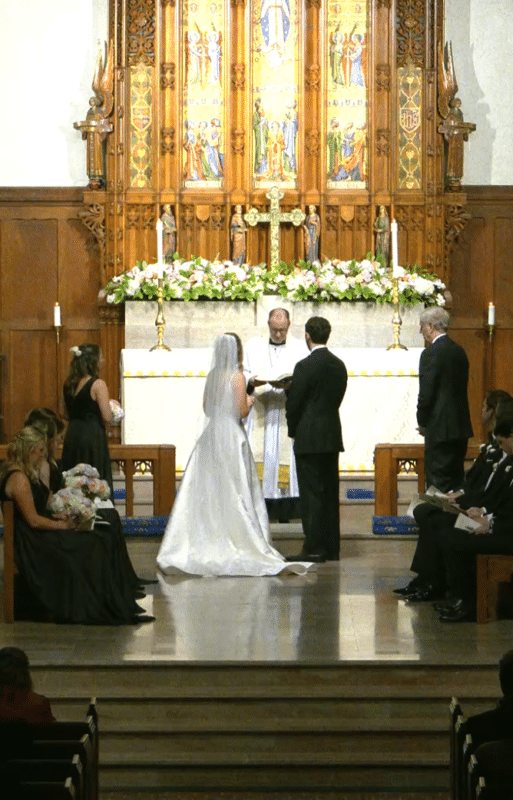 Marriage ceremony at St. Stephen's Church in Richmond, Virginia